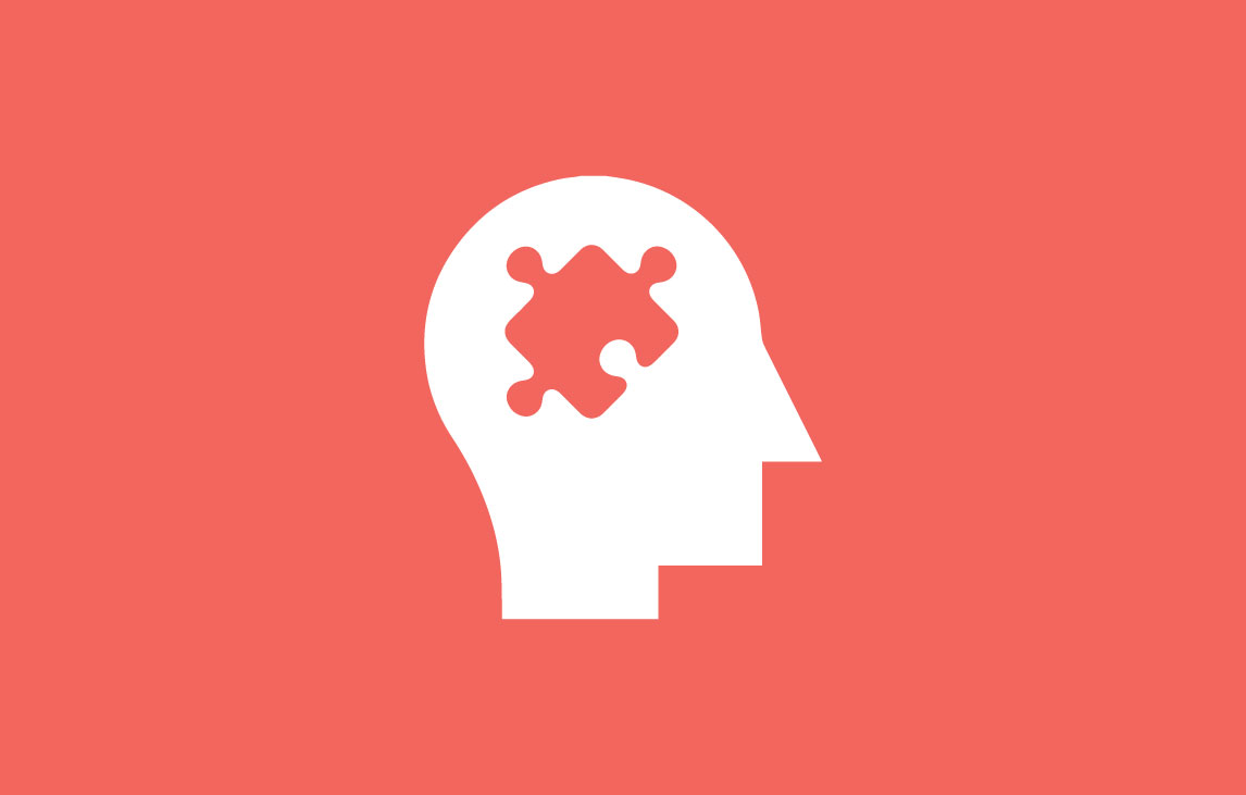Brain Icon with Puzzle Piece