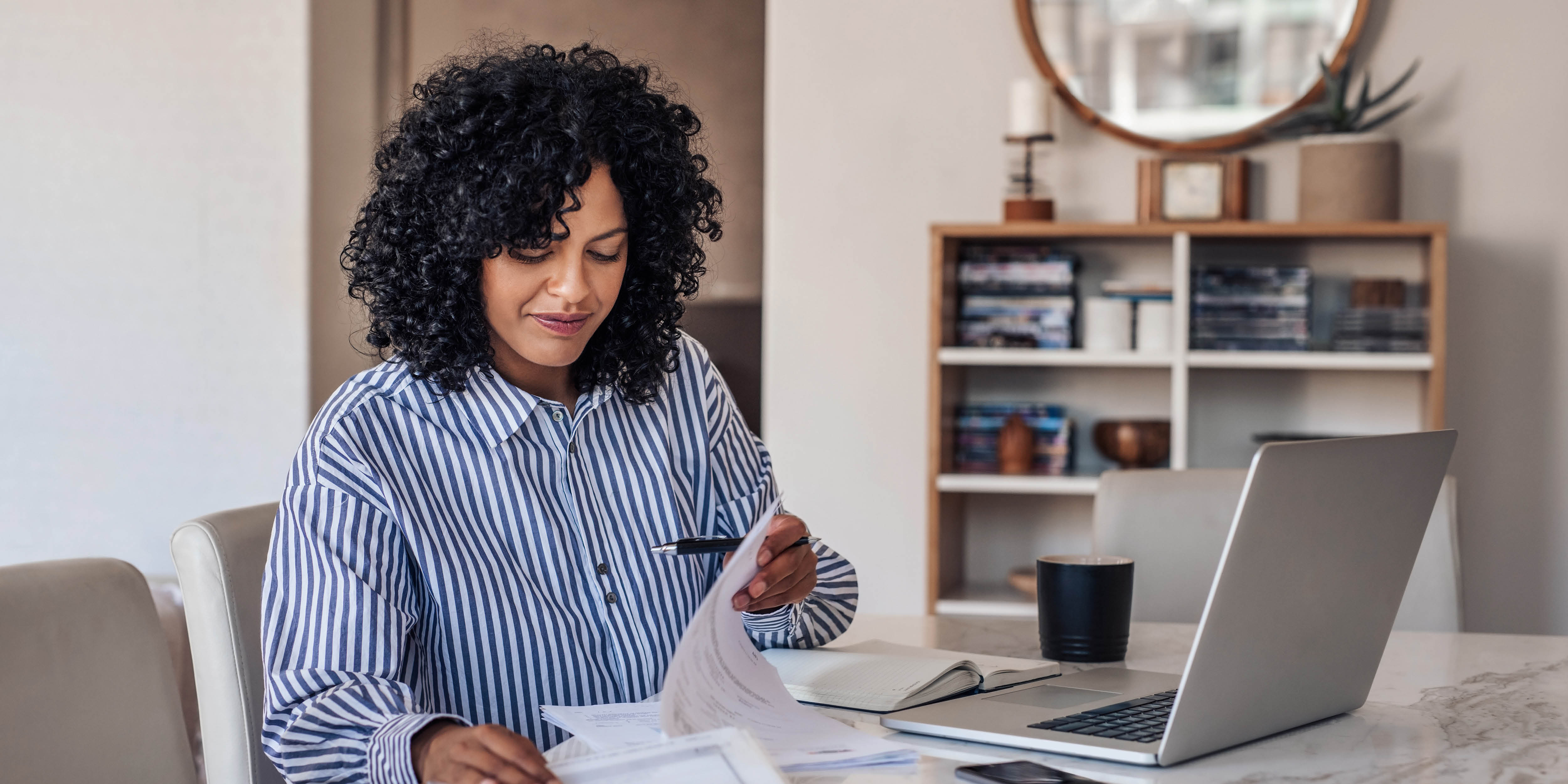 Woman working from home