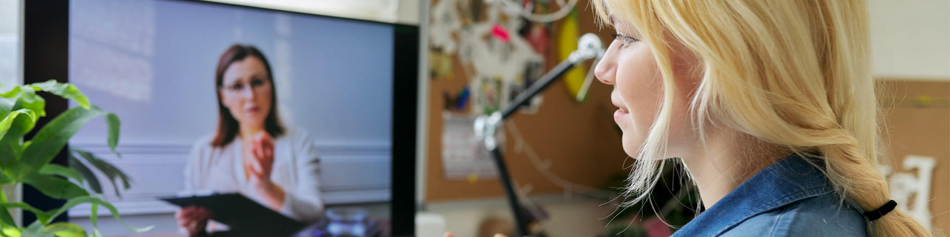 Woman on a zoom call