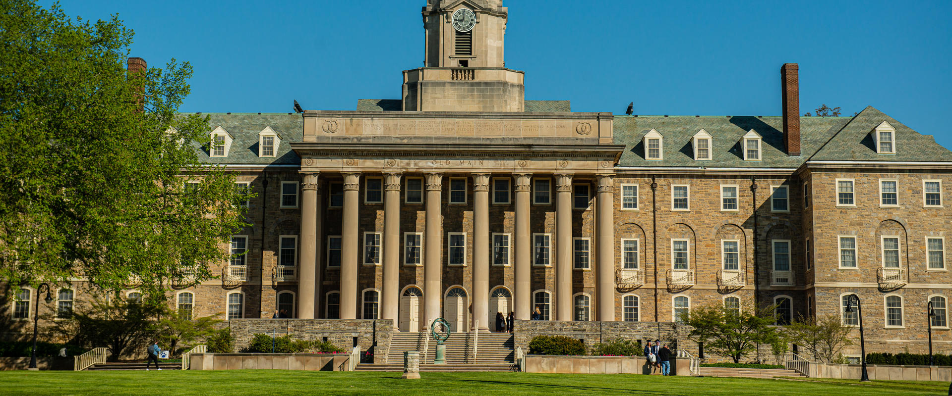 A view of the front of Old Main