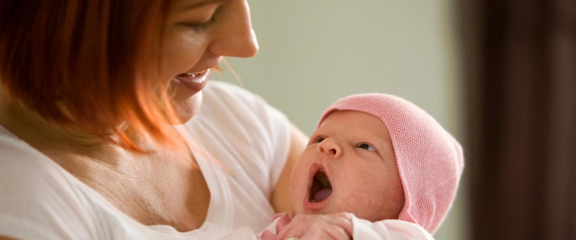 Woman holding baby