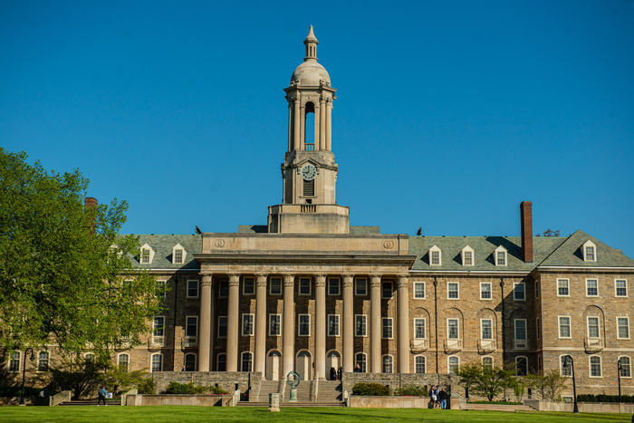 A view of the front of Old Main